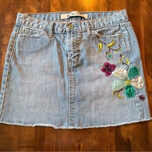 Gap Stretch Jeans Floral Embroidered Women’s Flower Skirt Size 4